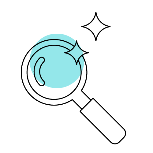 Illustration of magnifying glass