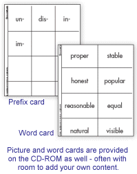 Picture and Word Card Examples