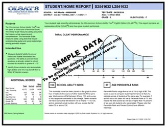 Snapshot of a sample Student Home Report