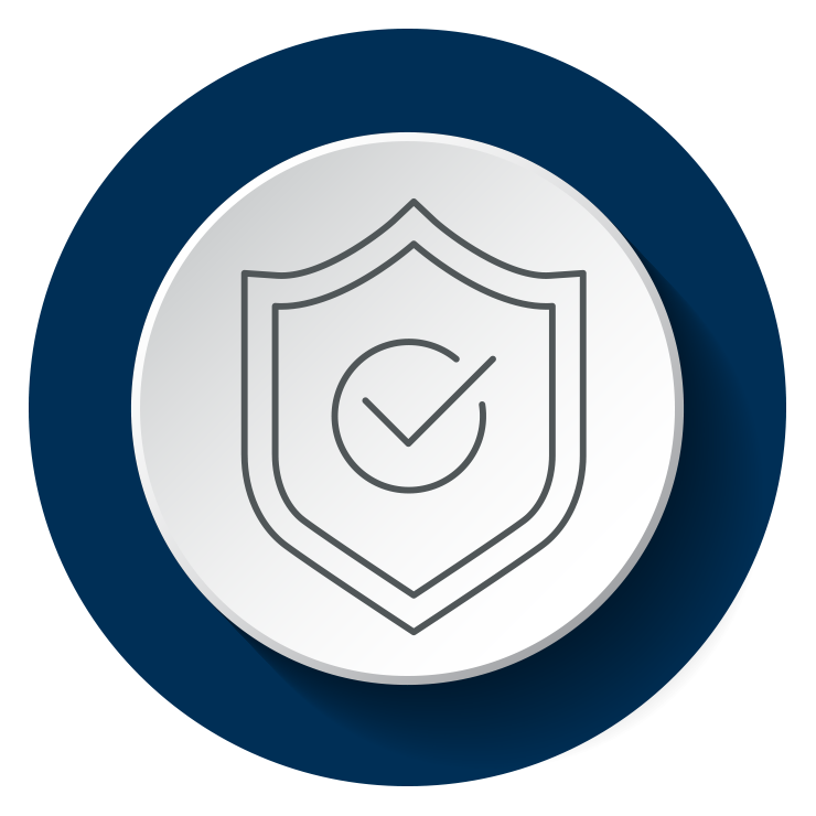 Icon of a shield with a checkmark inside