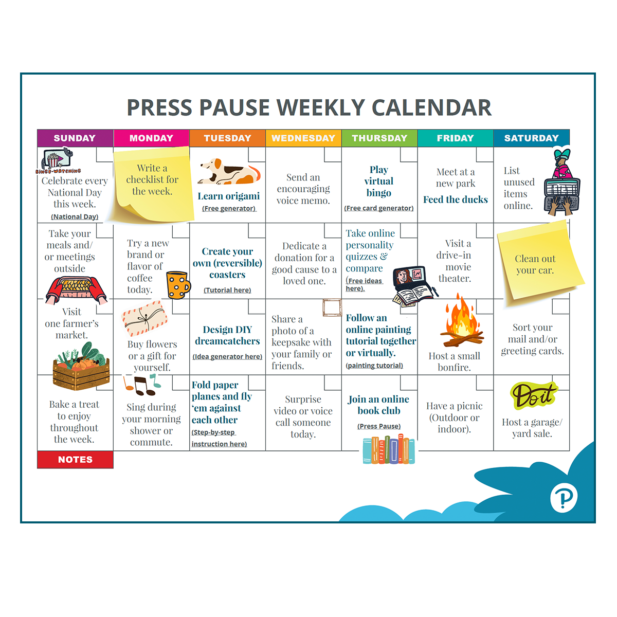 Press Pause Calendar Graphic