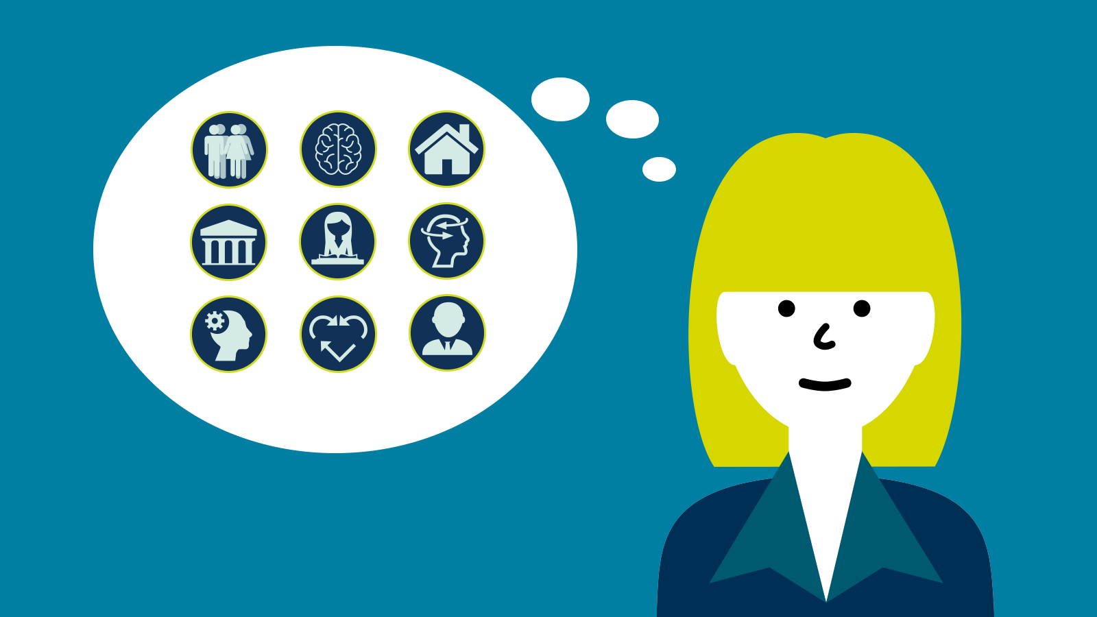 Person with thought bubble