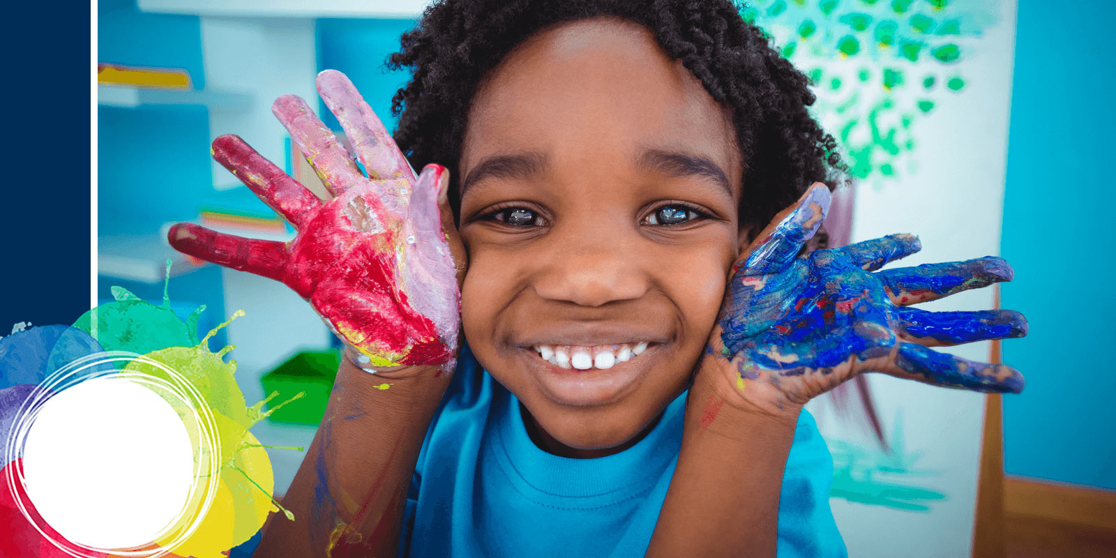 A close up of a happy, smiling child