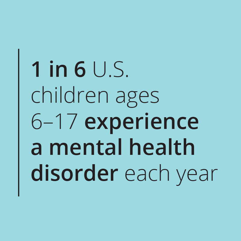 1 in 6 U.S. children ages 6–17 experience a mental health disorder each year