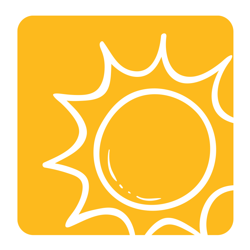 Illustration: sun on yellow background