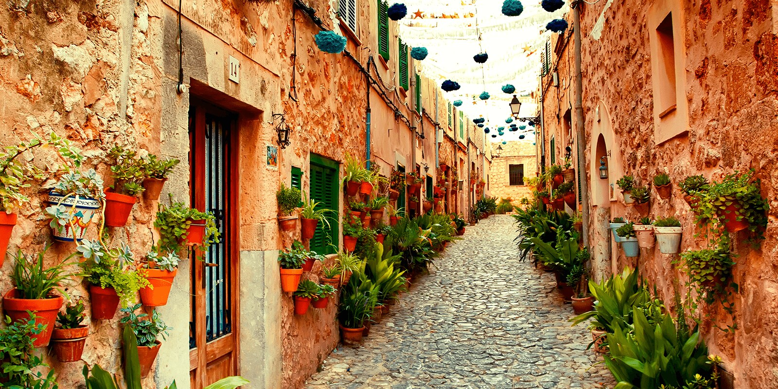 Street in a ancient Spanish city. 