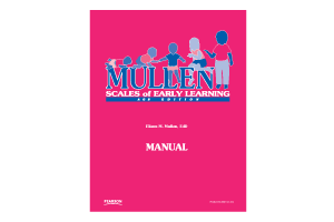 Mullen Scales of Early Learning Manual